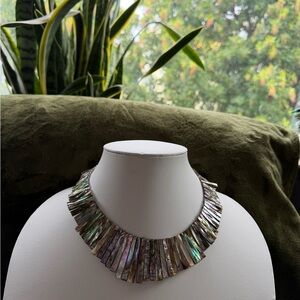 Handmade Graduated Natural Abalone Shell Necklace - Size: 19 inches